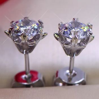 Trendige Solitär-Ohrstecker mit Zirkonia – Eleganter Brautschmuck